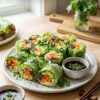 Rainbow Sushi Salad Rolls 🌈🥑 No Rice, Just Colorful Veggies!