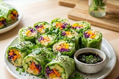 Rainbow Sushi Salad Rolls 🌈🥑 No Rice, Just Colorful Veggies!