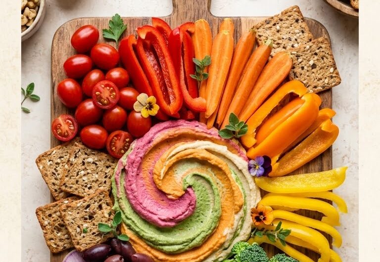 Rainbow Hummus Board