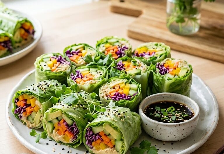 Rainbow Sushi Salad Rolls 🌈🥑 No Rice, Just Colorful Veggies!