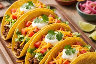 Tex-Mex Tacos: Easy Crispy Beef Tacos With Cheesy Toppings
