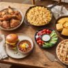 Classic and modern American comfort food spread