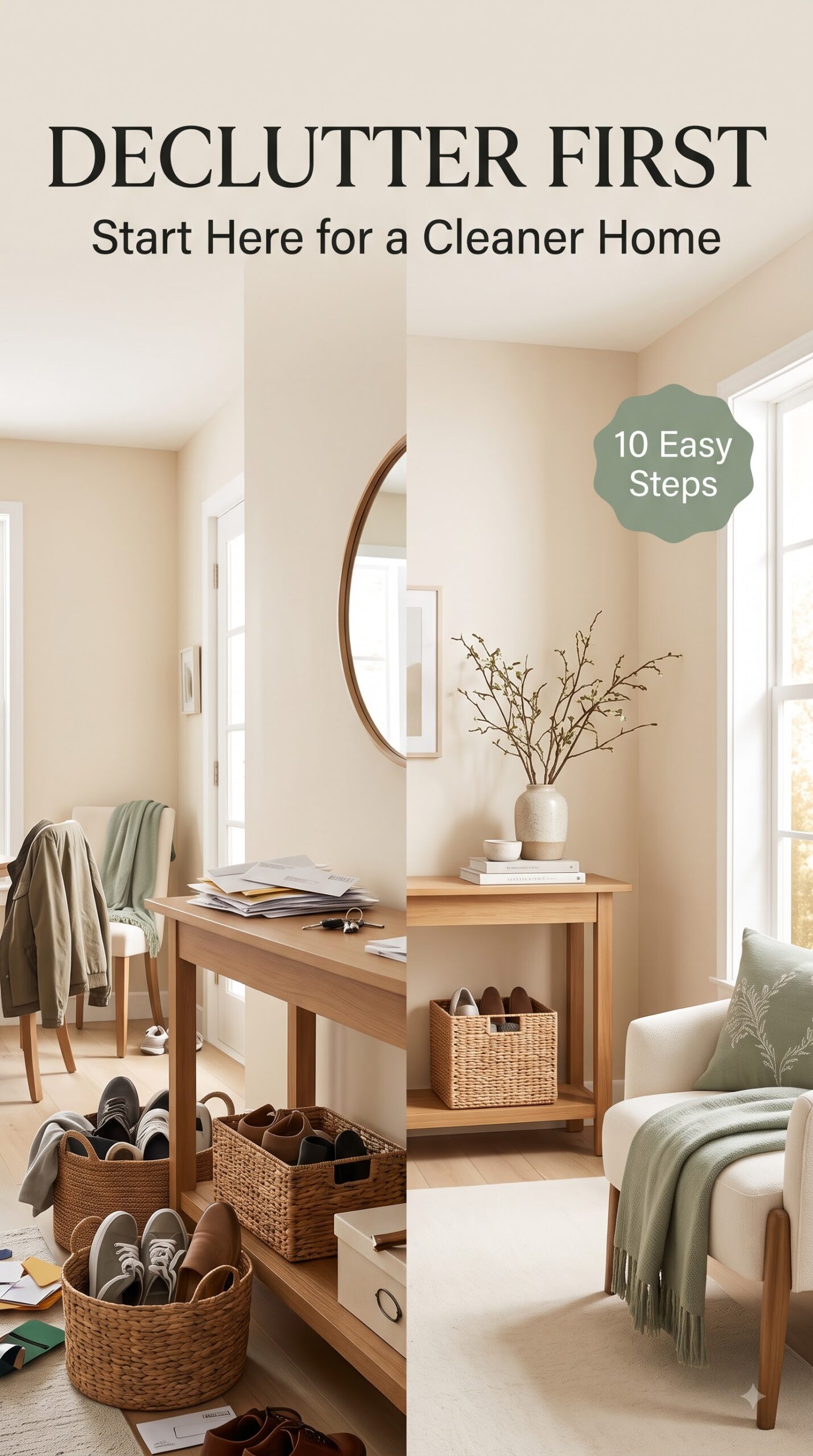 Declutter First: 10 Simple Steps to Create a Cleaner, More Organized Home