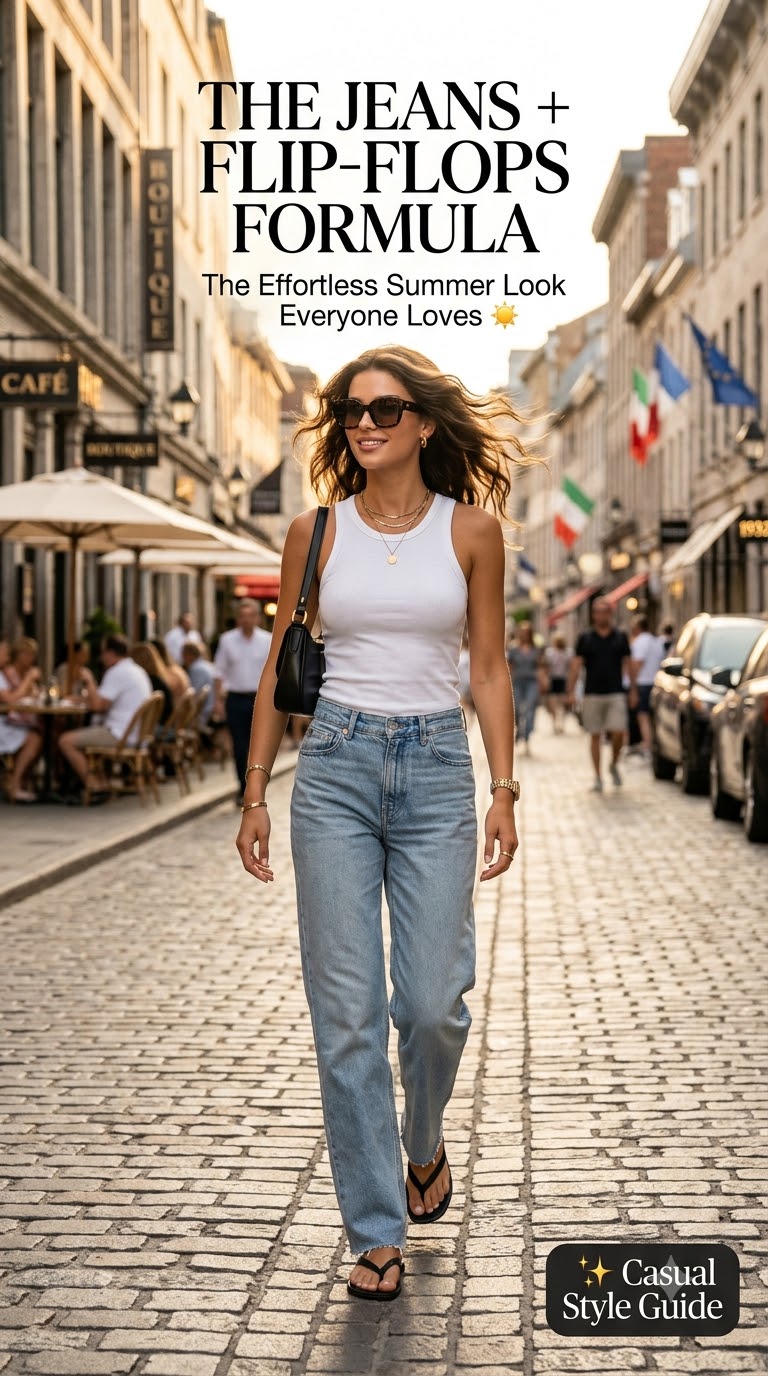 Steal Dua Lipa's Flip-Flops and Jeans Formula for Effortless Casual Summer Outfits & Celebrity Style