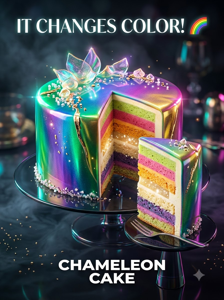 Chameleon Color-Changing Cake