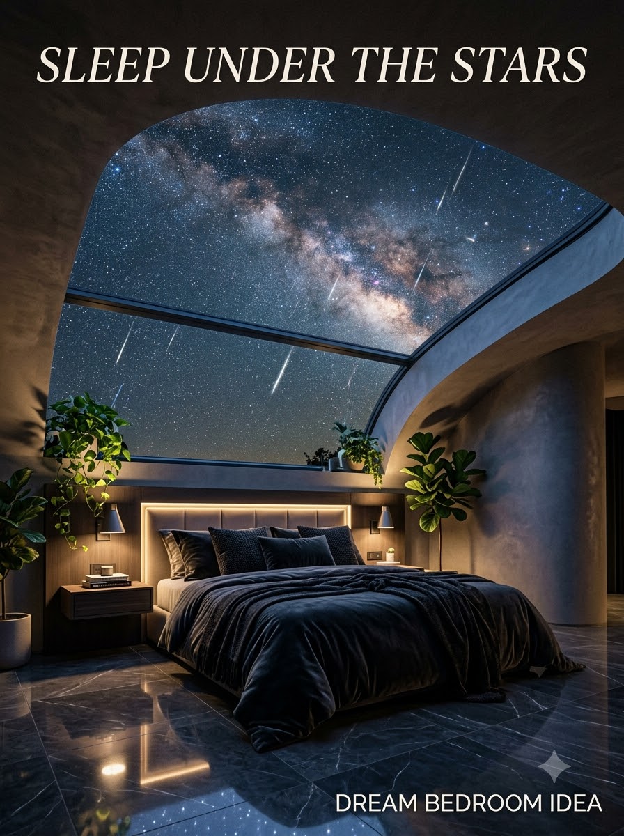 Stargazing Glass Ceiling Bedroom: Sleep Under the Stars in Your Own Home