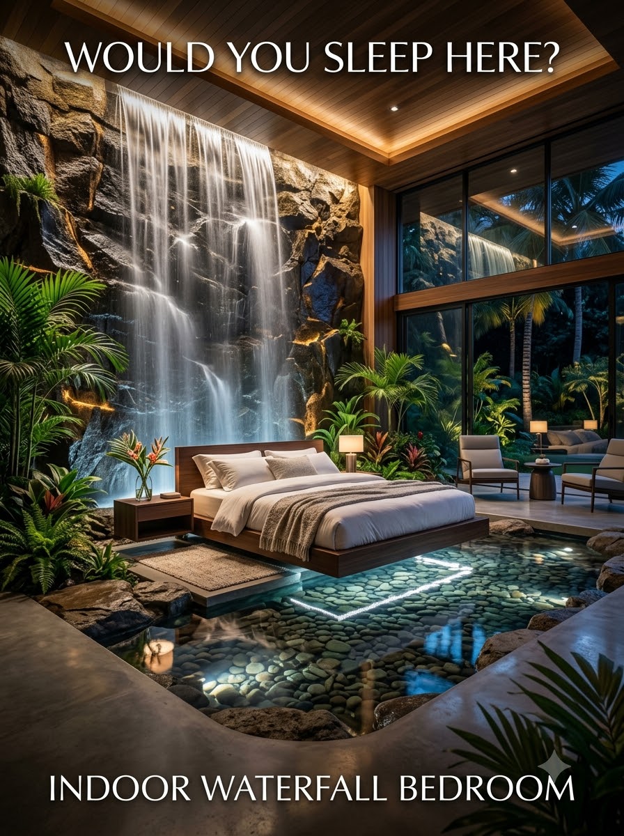 Indoor Waterfall Bedroom: A Breathtaking Bedroom Design Inspired by Nature