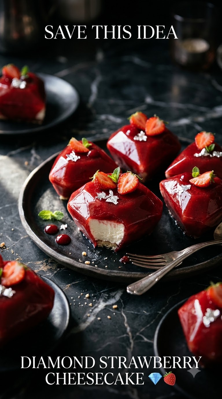 Diamond-Cut Strawberry Cheesecake