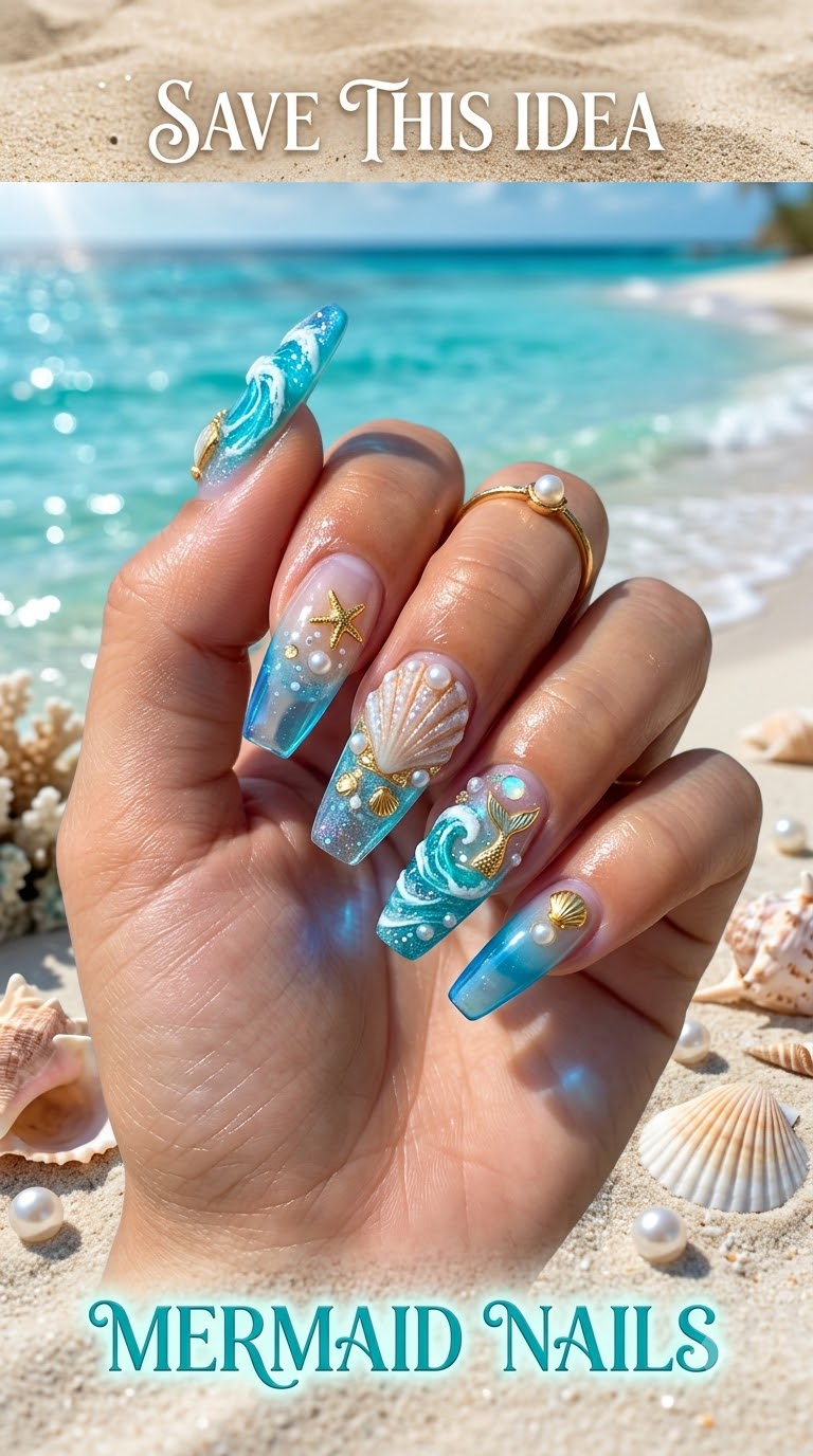 Ocean Mermaid Nails
