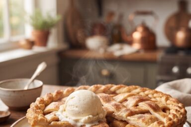 Warm Apple Pie with Ice Cream