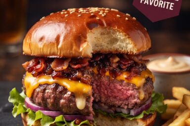 Juicy Burger with Sweet & Smoky Bacon Jam