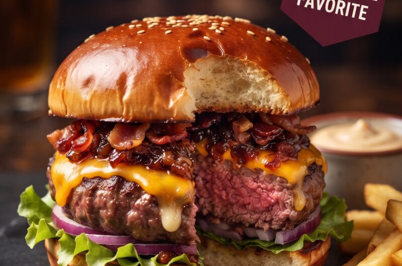 Juicy Burger with Sweet & Smoky Bacon Jam