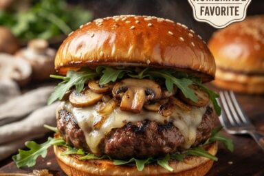 Mushroom Swiss Burger Recipe: Juicy Beef, Sautéed Mushrooms & Melted Swiss Cheese