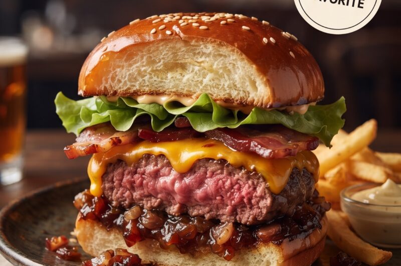 Juicy Burger with Sweet & Smoky Bacon Jam