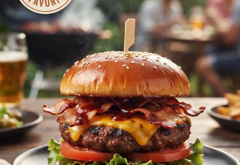 BBQ Bacon Burger Recipe: Juicy Burgers With Crispy Bacon and Smoky BBQ Sauce