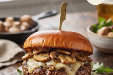 Mushroom Swiss Burger Recipe: Juicy Beef, Sautéed Mushrooms & Melted Swiss Cheese