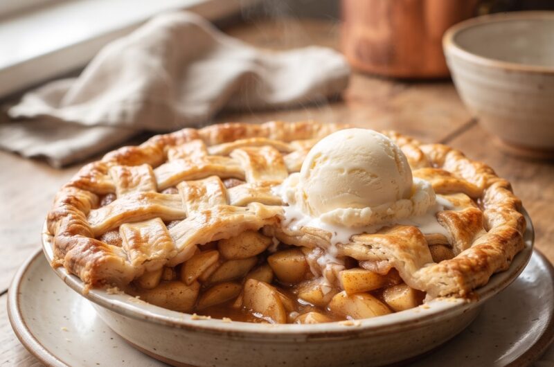 Warm Apple Pie with Ice Cream