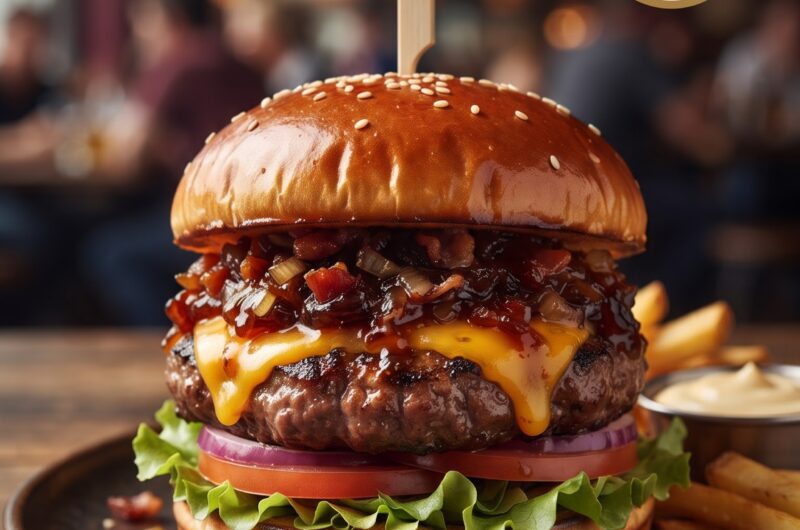 Juicy Burger with Sweet & Smoky Bacon Jam