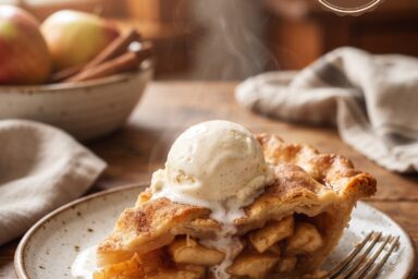 Warm Apple Pie with Ice Cream