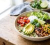 Healthy Copycat Chipotle Burrito Bowl with Cilantro Lime Brown Rice