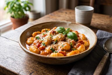 15-minute one-pot creamy tomato basil gnocchi with Parmesan and fresh basil