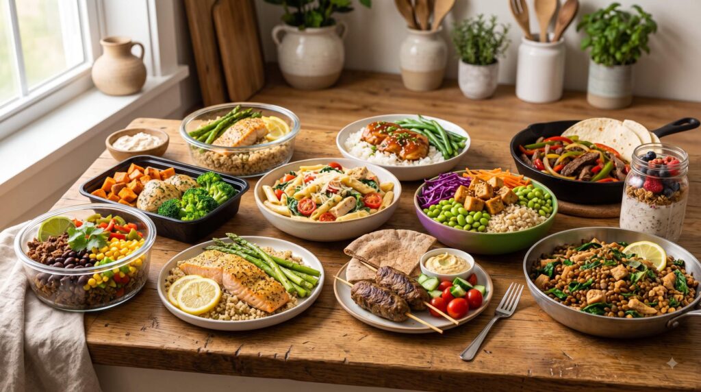 Collection of high-protein macro-balanced meal prep recipes