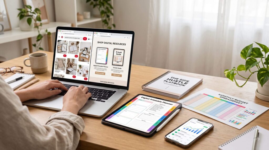 Pinterest affiliate marketing and digital products as ways to earn money without a blog