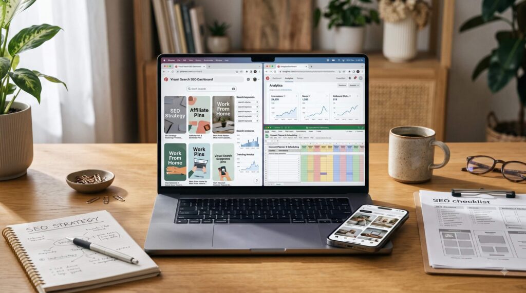 Pinterest SEO keyword research and analytics strategy for earning money without a blog